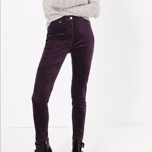 Velvet skinny pants - plum